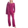 MUK LUKS Women's Quilted Shacket 3 Piece Pajama Set - 2 of 2