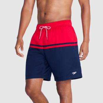 Speedo Men's 7" Colorblock Swim Shorts - Red/Blue