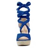 Allegra K Women's Lace Up Open Toe Platform Espadrille Wedge Sandals - 3 of 4