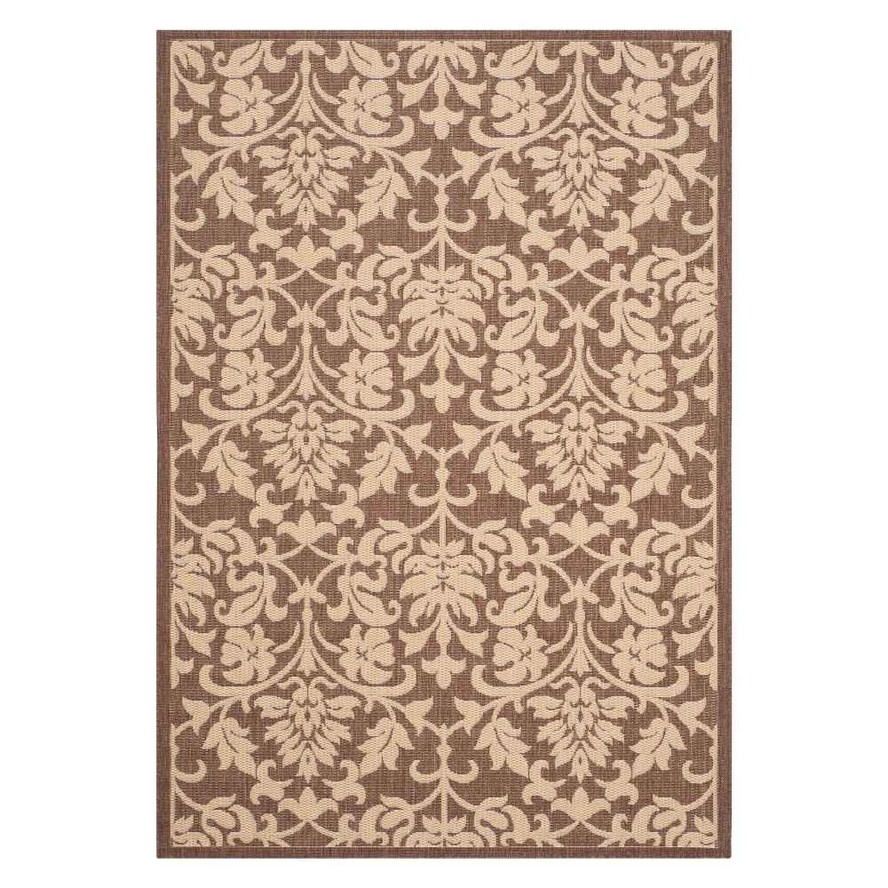 4'X5'7inOpole Outdoor Rug Chocolate/Natural - Safavieh