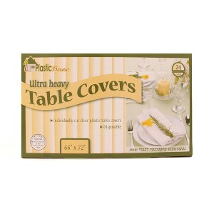 Posh Setting 66 x 72 Clear Ultra Heavy Duty Pre-cut Disposable Plastic Tablecloths - 24 count - 1 of 1