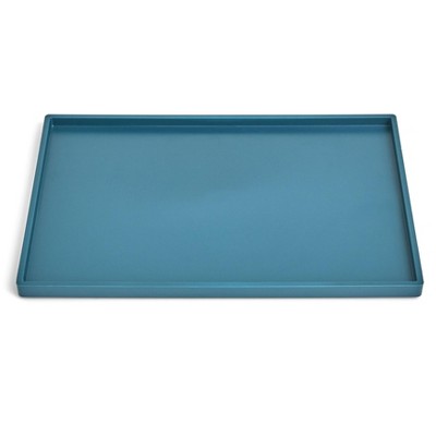 TRU RED Slim Stackable Plastic Tray Teal TR55268