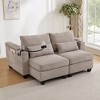 KWPZQEB Convertible Chaise Lounge Chair Indoor with Side Pocket and Cup Holders, Phone Holder, Deep Seat Sleeper Couch Reading Chairs for Living Room - 3 of 4
