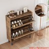 Shoe Cabinet with 2/3/4/6 Flip Drawers/ with 3 Flip Drawers & Side Door, Wooden Shoe Organizer w/Adjustable Shelf, Shoe Storage for Entryway - 4 of 4