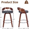 QingMoon Low-Back Swivel Bar Stools, Wood Counter Chairs Set of 2 with PU Leather Seat for Kitchen Island, Pub, Restaurant - 4 of 4