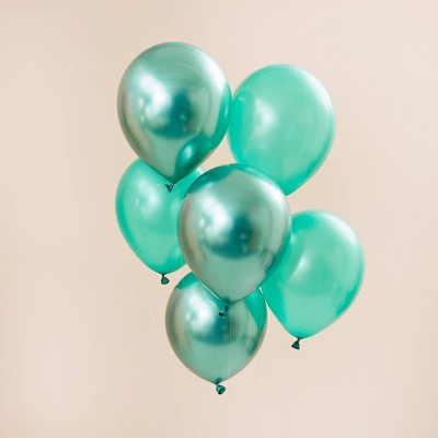 20ct Metallic Balloon Pack Mint Green/Green