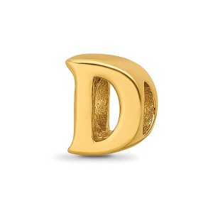 Black Bow Jewelry Letter D Bead Charm in 14k Yellow Gold Plated Sterling Silver - 1 of 4