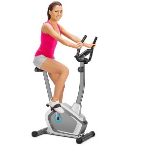 Costway Magnetic Upright Exercise Bike Cycling Bike W/Pulse Sensor 8-Level Fitness - 1 of 4