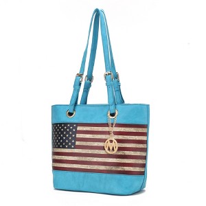 MKF Collection Vera Vegan Leather Patriotic Flag Pattern Women’s Tote Bag by Mia K - 1 of 4
