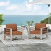 Christopher Knight Home 2pc Cape Coral Outdoor Club Chair with Cushion Silver/Orange - 2 of 4