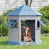 SEVOBAL Pet Crates and Houses Barn Dog House Removable Roof Easy Cleaning Waterproof UV Protected for Outdoor Yard Patio, Blue, 34.8"*30.51"*36.89" - 2 of 4