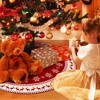 48-inch Rustic Red Christmas Tree Skirt with White Snowflakes and Reindeers - 4 of 4