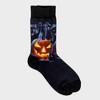 Men's Special Thanks Halloween Black Cats Pumpkin House Crew Socks - 6-12 - 3 of 3