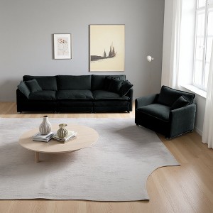 2-Piece Chenille Modular Sofa Set (1+3 Seater) - 1 of 4