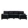 106" Chenille Modular Sectional Sofa with Chaise Lounge and Ottoman, U-Shaped Sleeper Cloud Couch for Living Room or Apartment–The Pop Home - 2 of 4