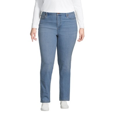 Lands' End Women's Recover Mid Rise Straight Leg Blue Jeans
