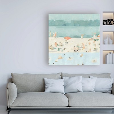 Turquoise and White Coastal Landscape Canvas Print, 24'' x 24''