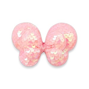 Summer Crystal - Sequin Glitter Stuffed Butterfly Bow Hair Clip - 1 Pack - 1 of 4