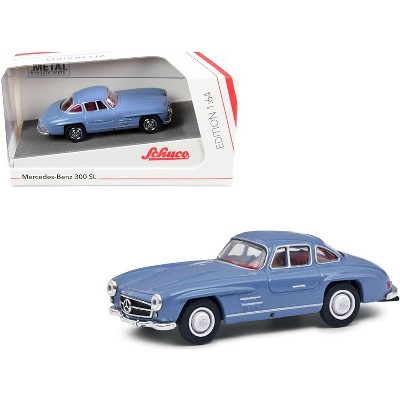 Mercedes Benz 300 SL Blue with Red Interior 1/64 Diecast Model Car by Schuco