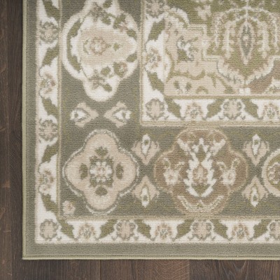 Grafix Green and Beige Synthetic Rectangular Area Rug