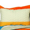 Slickblue Full/Queen Size Quilt Set with Shams, Reversible Vermicelli Quilted, 6 Color Choices, 3 Piece - 2 of 4