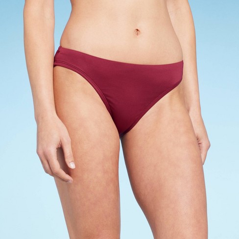 Women's Medium Coverage Hipster Bikini Bottom - Shade & Shore™ Burgundy :  Target