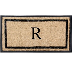 A1HC Natural Coir & Rubber Doormat for Outdoor Indoor Entrance, Long Lasting Easy to Clean Front Door Mat 24x48, Monogrammed - 1 of 4