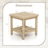 Costway 1/2 PCS 2-Tier Outdoor Side Table, Teak Wood End Table with Storage Shelf Natural - 3 of 4