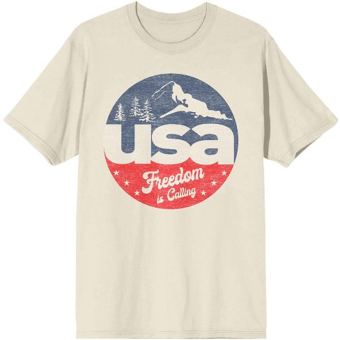 Americana Usa Freedom Is Calling Men's Natural T-shirt : Target