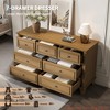 Hallway Dresser for Bedroom, 6 Drawer Wide Dresser Storage Organizer, Modern Wooden Chest of Drawers with Metal Handles - 4 of 4
