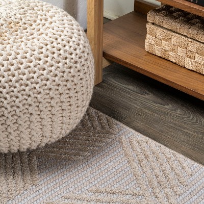 Deco Jazz Geometric Beige Synthetic Indoor/Outdoor Rug