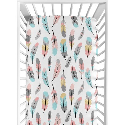 Sweet Jojo Designs Feather Fitted Crib Sheet