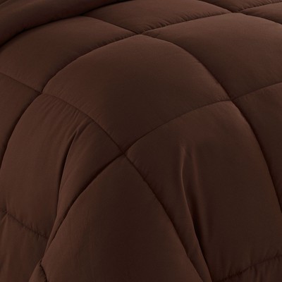 Queen Chocolate Down Alternative Reversible Microfiber Comforter