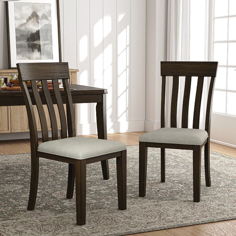 Cecilia Transitional Style Solid Wood Dining Chair Set | ARTFUL LIVING DESIGN-BROWN, 3 of 9