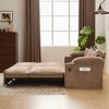 82.7"W 3-in-1 Convertible Sofa Bed with USB Charging, Storage & Cup Holders, Corduroy Sofa Couch Chaise Lounge - ModernLuxe - 4 of 4