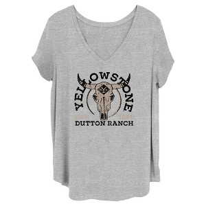 Women's Yellowstone Cow Skull Dutton Ranch Est. 1886 T-Shirt - 1 of 4