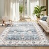 Vintage Area Rugs for Living Room Floral Boho Rug Non-Slip Low Pile Indoor Carpet for Bedroom Home Decor - 2 of 4