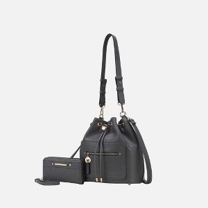 MKF Collection Larissa Vegan Leather Women’s Bucket Hobo Handbag with Wallet by Mia K - 1 of 4
