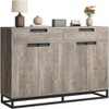 Sideboard Buffet Cabinet, 55" Large Kitchen Accent Modern Storage Cabinet with 2 Drawers & 4 Doors, Coffee Bar Buffet Table for Kitchen, Dining Room - 2 of 4