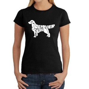 LA Pop Art Women's Word Art T-Shirt - Golden Retreiver - 1 of 4