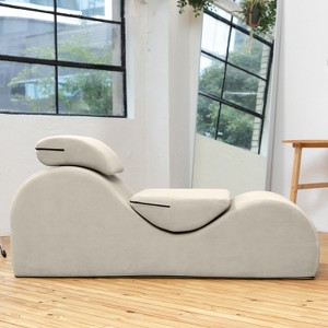 Avana Luvu Lounger - Chaise Lounge Chair for Yoga, Exercise, Massage - High Density Foam - Made in the USA - Light Grey - 1 of 4