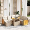 vidaXL 8 Piece Patio Sofa Set with Cushions Poly Rattan - Beige and Cream - 2 of 4