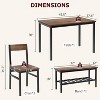 Jojoka Dining Table Set for 4, Modern Kitchen Table with 2 Chairs and Bench for Small Space，Apartment - 2 of 4