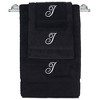 BC BARE COTTON Monogrammed Towel Set, Personalized Gift, Set of 3 - Black - White Script - 2 of 2