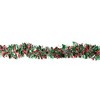 Northlight 12' x 4" Unlit Green/Red Wide Cut Metallic Silver Tinsel Christmas Garland - 2 of 4