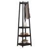 Akoasm 72 in. H Wood Coat Rack with 3-Tier Storage Shelves For Bedroom & Living Room-Black - 4 of 4