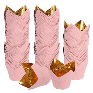 Unique Bargains Party Christmas Cake Muffins Paper Tulip Baking Cups 100 Pcs - 1 of 4