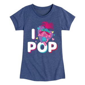 Girls' - Trolls - I Love Pop Poppy Fitted Short Sleeve Graphic T-Shirt - 1 of 4