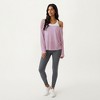 Anna-Kaci Active 2-Piece Women's Long Sleeve Sheer Pullover Top Set with Off Shoulder Neckline and Relaxed Fit - 3 of 4