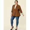 Agnes Orinda Women's Plus Size Work Fashion Notched Lapel Formal Blazer - 2 of 4